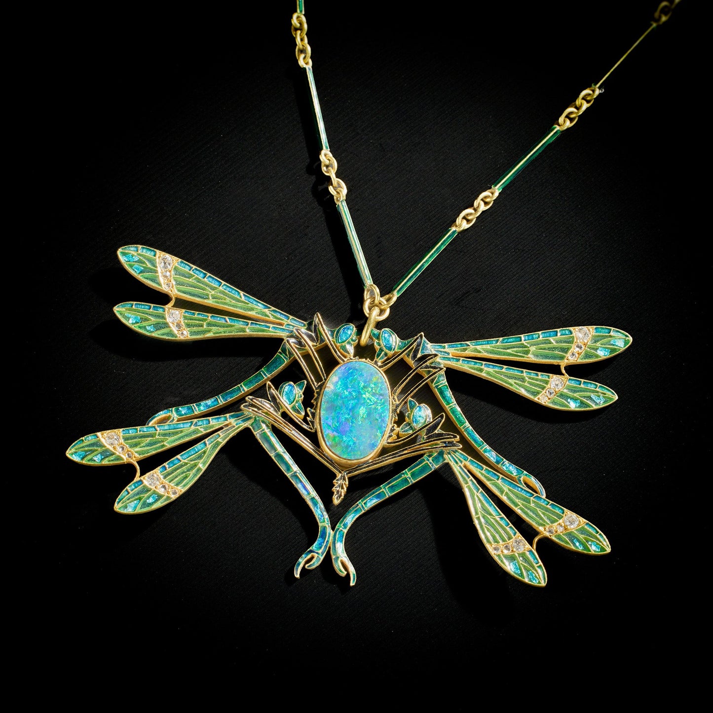 Ren¨¦ Lalique Four Dragonflies Pendant Necklace
