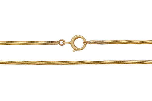 15 Antique 9ct Gold Snake Chain, 6g