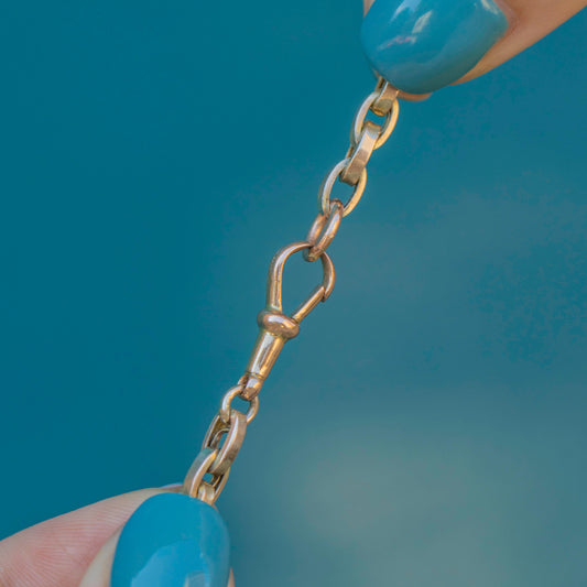 16 Antique 9ct Gold Chunky Belcher Chain, with Dog-Clip (16.5g)