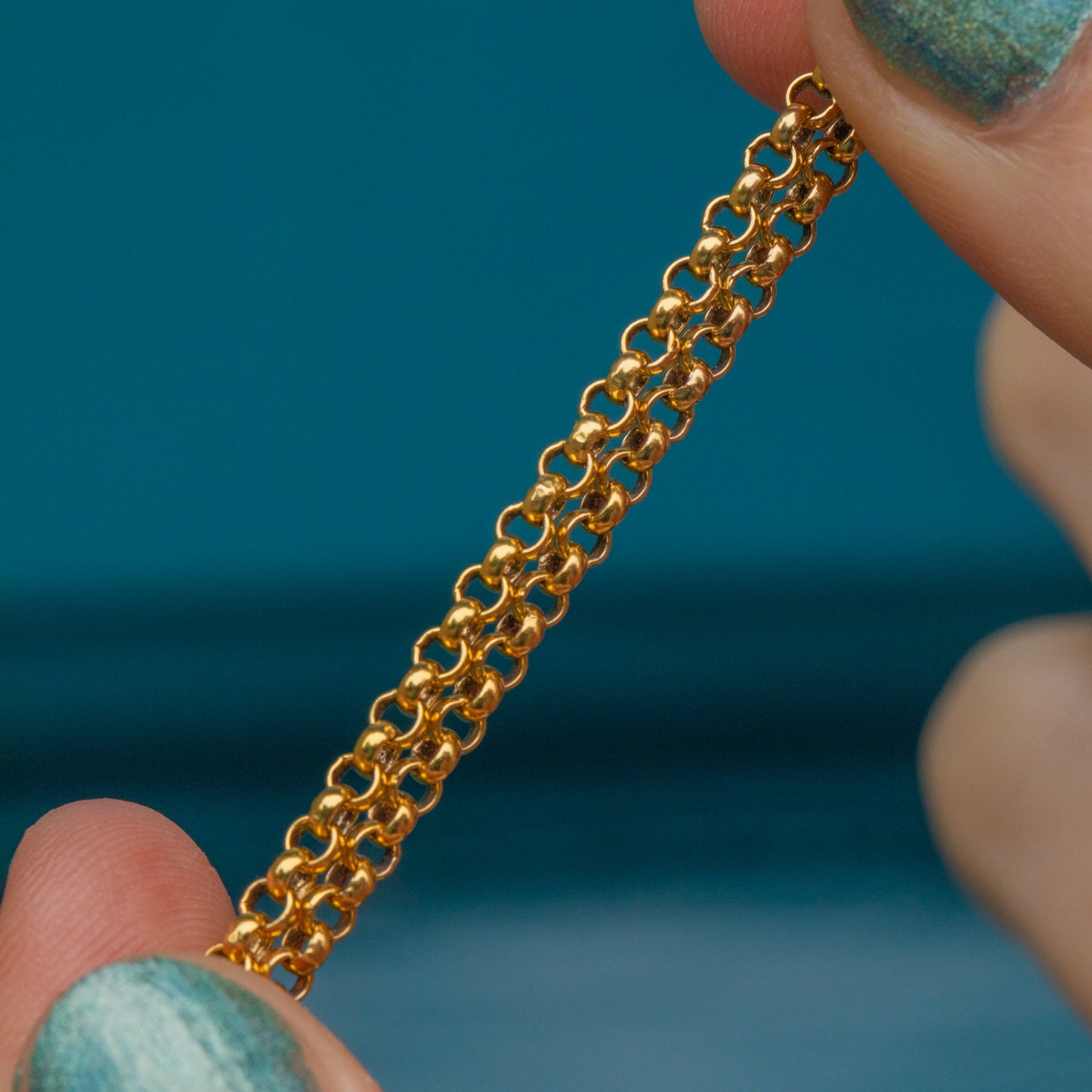 18 Antique 9ct Gold Belcher Chain with Bolt-Ring (7.5g)