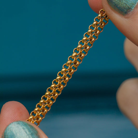 18 Antique 9ct Gold Belcher Chain with Bolt-Ring (7.5g)