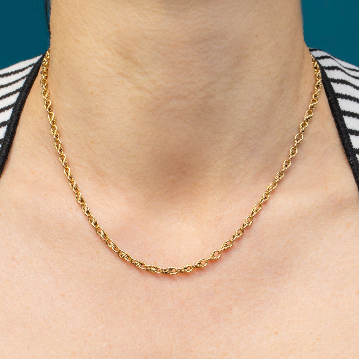 16 Antique 9ct Gold Lovers Knot Link Chain