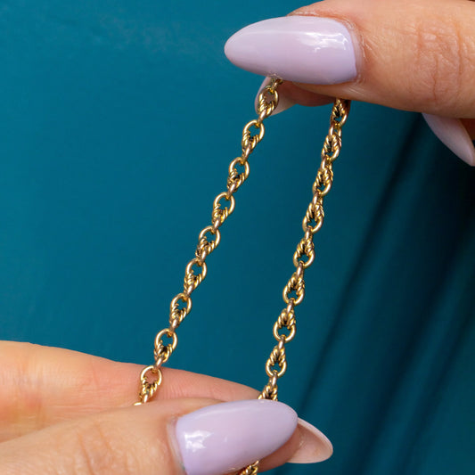 16 Antique 9ct Gold Lovers Knot Link Chain