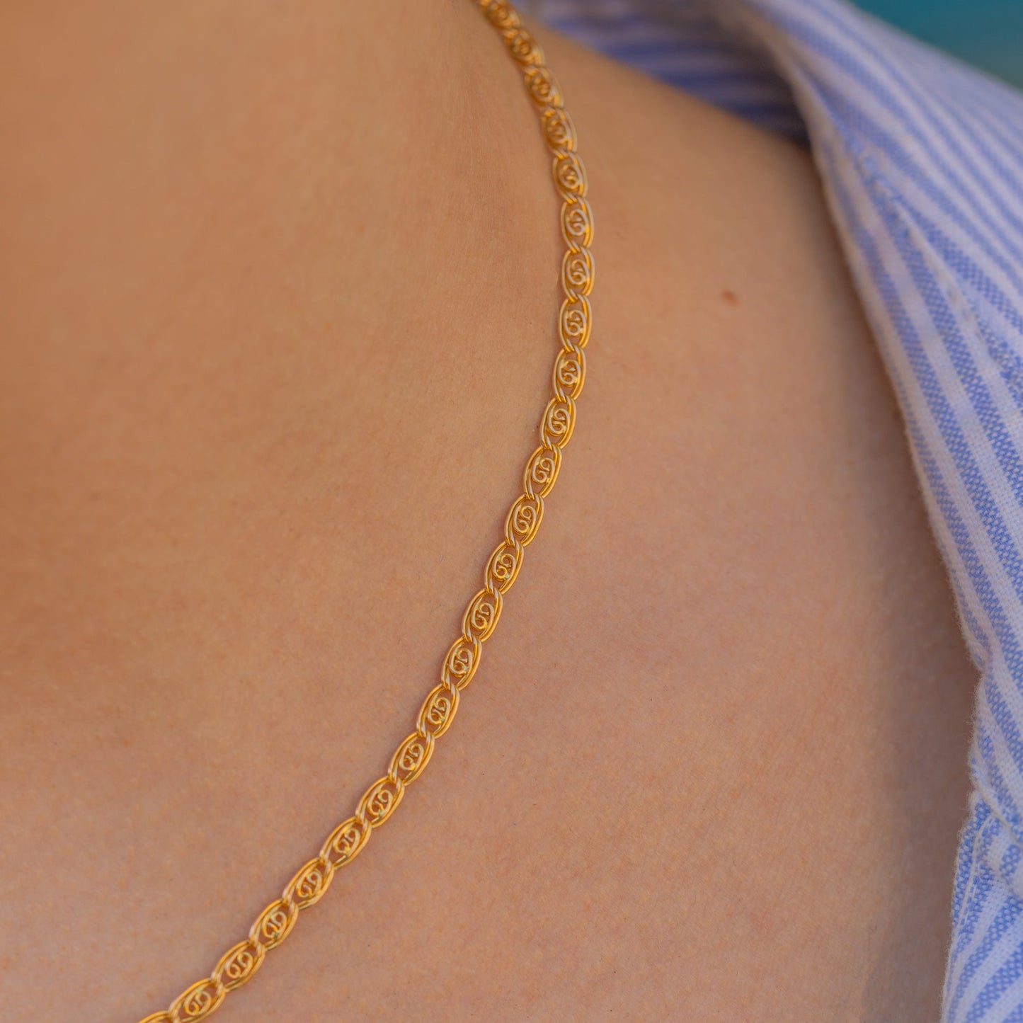 15.5 Antique 15ct Gold Fancy Link Chain