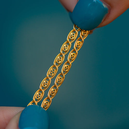 15.5 Antique 15ct Gold Fancy Link Chain