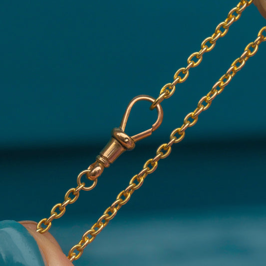 18 Victorian 9ct Gold Belcher Chain, with Dog-Clip