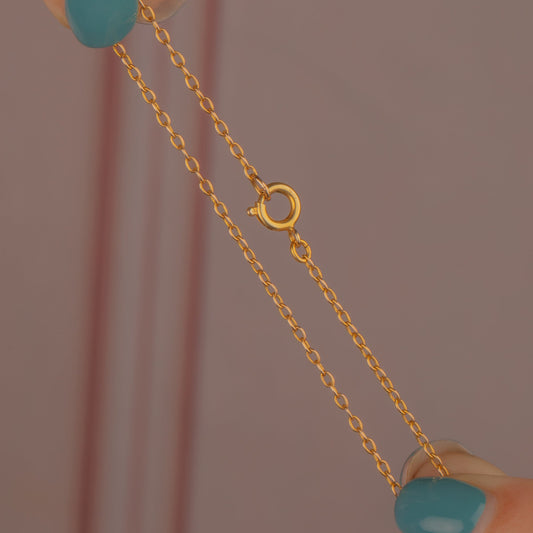 16 Antique 9ct Gold Skinny Pendant Chain