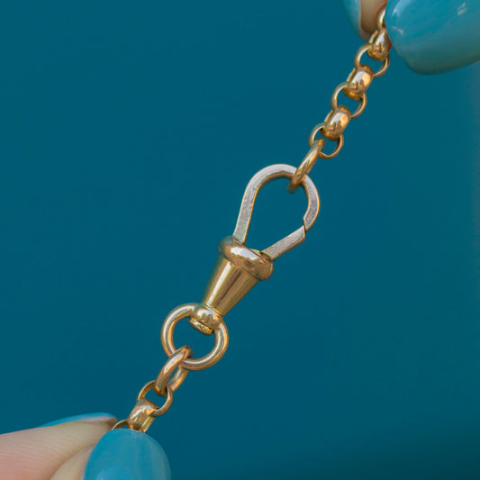 17.5 Victorian 9ct Gold Belcher Chain, with Dog-Clip (12.6g)