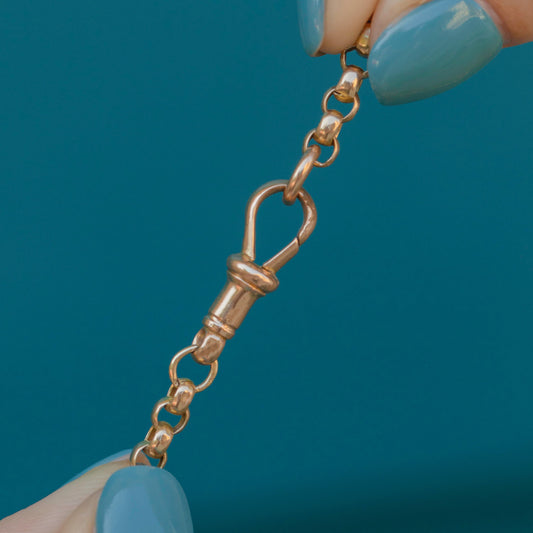 16 Antique 9ct Gold Belcher Chain, with Dog-Clip (11.3g)