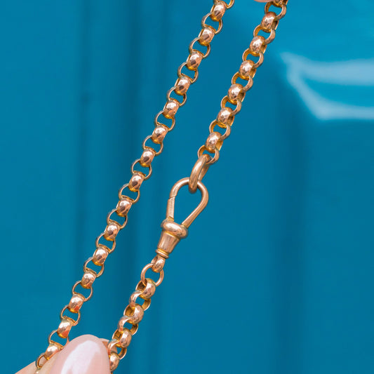 18 9ct Gold Chunky Belcher Link Chain, Dog-Clip (14.9g)