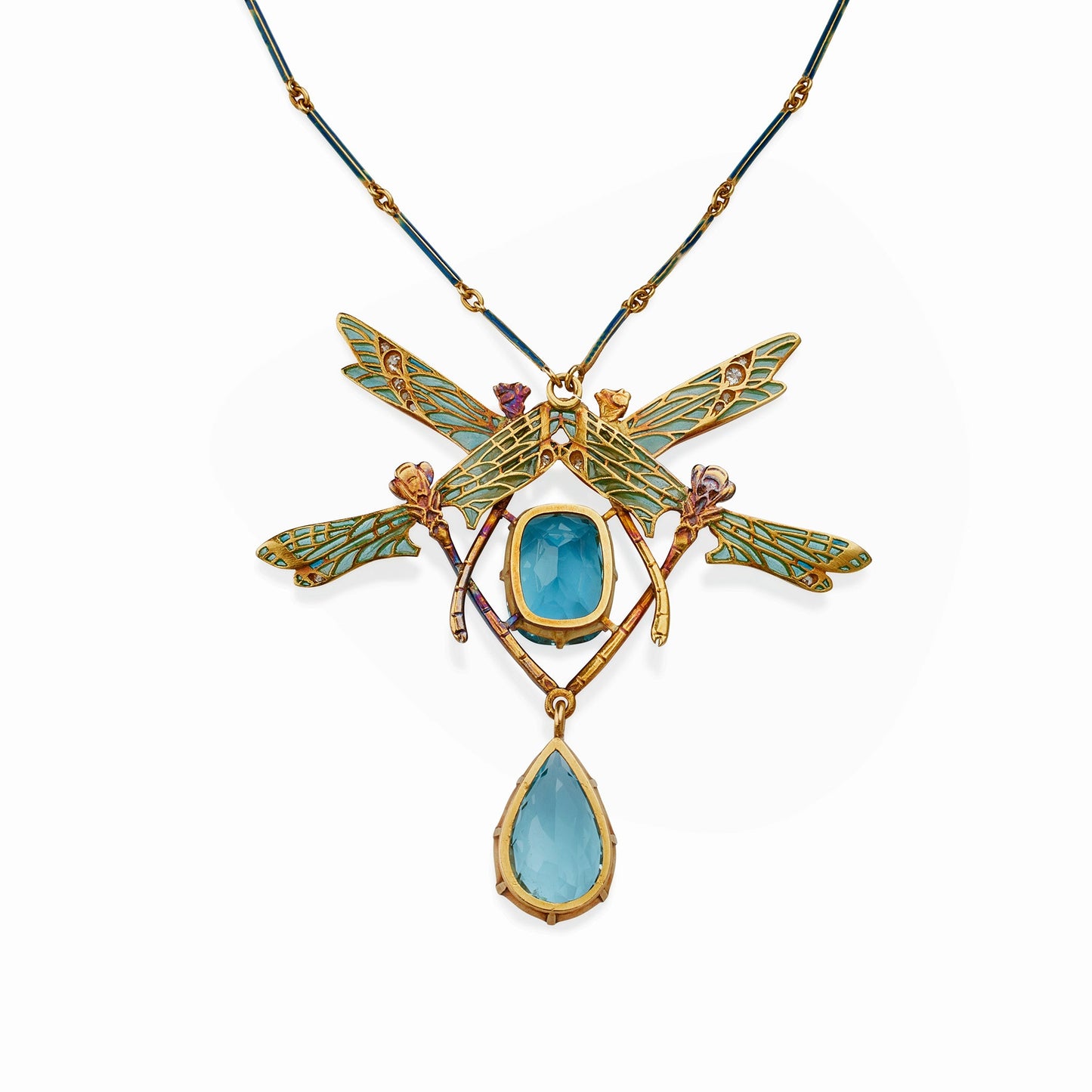 Ren¨¦ Lalique Four Dragonflies Pendant Necklace